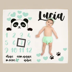 Manta Cumplemes Panda personalizada