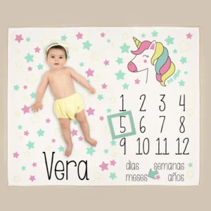 Manta Cumplemes Unicornio personalizada