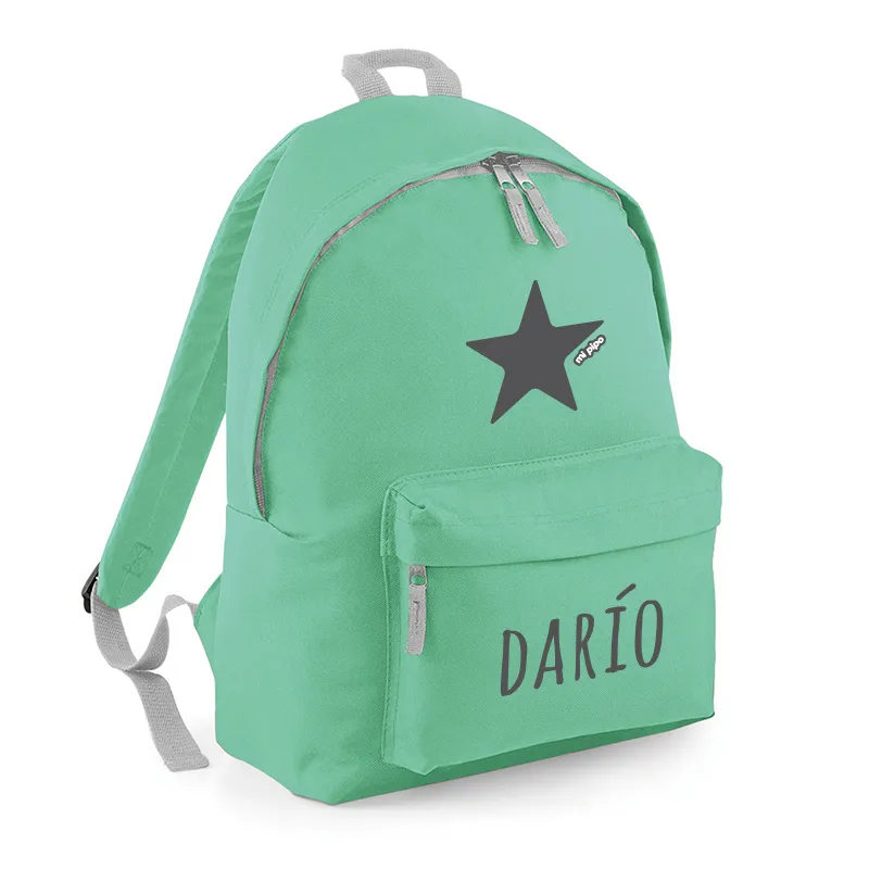 Mochila Junior Menta personalizada, dibujo a elegir Mochila Junior Menta personalizada, dibujo a elegir