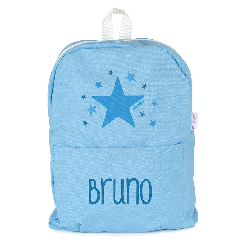 Mochila Medium LONA Estrella Azul personalizada, color a elegir Mochila Medium LONA Estrella Azul personalizada, color a elegir
