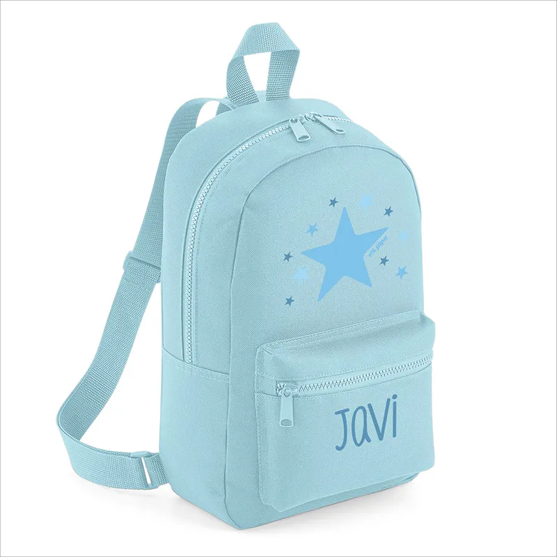 Mochila Medium Nylon Estrella Azul personalizada, color a elegir Mochila Medium Nylon Estrella Azul personalizada, color a elegir