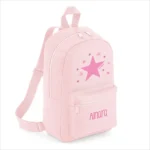 Mochila Medium Nylon Estrella Rosa personalizada, color a elegir