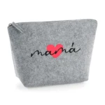 Neceser Shopper fieltro Gris Corazón + Nombre