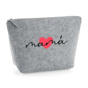 Neceser Shopper fieltro Gris Corazón + Nombre