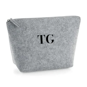 Neceser Shopper fieltro Gris Iniciales bordadas