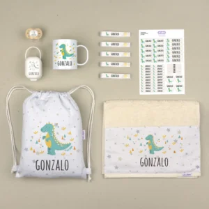 NUEVO Pack Mi Cole Dinosaurio personalizado + Regalo Etiquetas objetos
