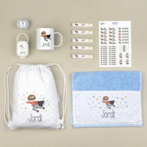 NUEVO Pack Mi Cole Superhéroe personalizado + Regalo Etiquetas objetos