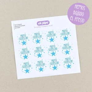 Pack 12 etiquetas personalizadas para zapatos Estrella azul