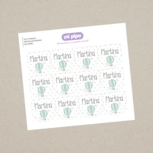 Pack 12 etiquetas personalizadas para zapatos Globo