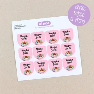 Pack 12 etiquetas personalizadas para zapatos Hada