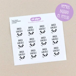 Pack 12 etiquetas personalizadas para zapatos Panda