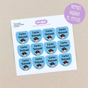 Pack 12 etiquetas personalizadas para zapatos Pirata