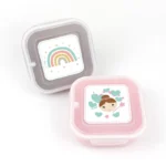 Pack 2 Fiambreras herméticas, Arcoíris y Hada, color Topo y Rosa