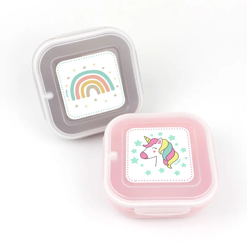 Pack 2 Fiambreras herméticas, Arcoíris y Unicornio, color Topo y Rosa Pack 2 Fiambreras herméticas, Arcoíris y Unicornio, color Topo y Rosa