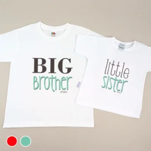 Pack 2 Prendas Big brother o sister + Little brother o sister Menta o Rojo