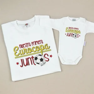 Pack 2 Prendas Camiseta o Sudadera Papá Nuestra primera Eurocopa juntos