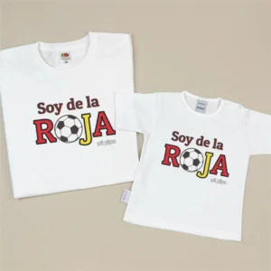 Pack 2 Prendas Camiseta o Sudadera Papá Soy de la Roja/Soy de la Roja como mi Papá (balón)