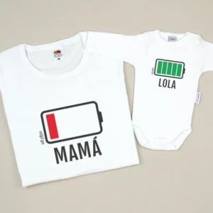 Pack 2 Prendas Mamá Batería Baja (Nombre hijo/a)