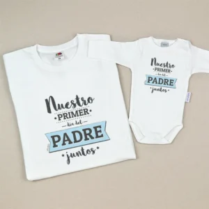Pack 2 Prendas Nuestro Primer día del Padre juntos Insignia