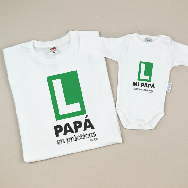 Pack 2 Prendas Papá en prácticas / Mi Papá está en prácticas Pack 2 Prendas Papá en prácticas / Mi Papá está en prácticas