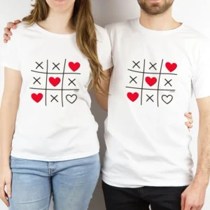Pack 2 prendas Pareja divertidas Juego 3 en Raya corazones