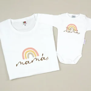 Pack 2 Prendas Personalizadas Mamá / Soy de mi Mamá Arcoiris soft