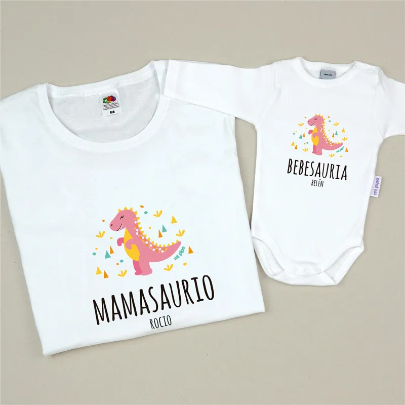 Pack 2 Prendas Personalizadas Mamasauria/ Hijasauria o Bebesauria Pack 2 Prendas Personalizadas Mamasauria/ Hijasauria o Bebesauria