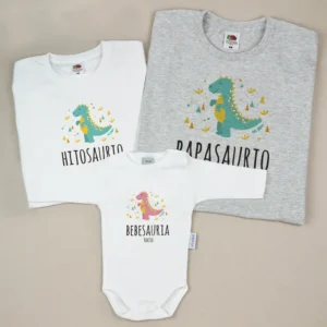 Pack 3 Prendas Papasaurio… Hijosaurio/a o Bebesaurio