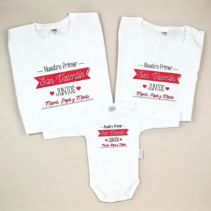 Pack 3 Prendas Personalizadas Nuestro Primer San Valentín Juntos (Nombres)