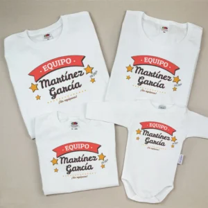Pack 4 Prendas Personalizadas Equipo (apellido familia)