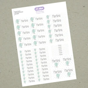 Pack 46 etiquetas adhesivas personalizadas para objetos Globo
