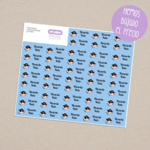 Pack 46 etiquetas adhesivas personalizadas para objetos Pirata