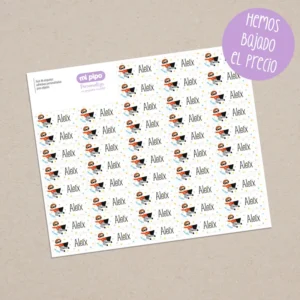 Pack 46 etiquetas adhesivas personalizadas para objetos Superhéroe