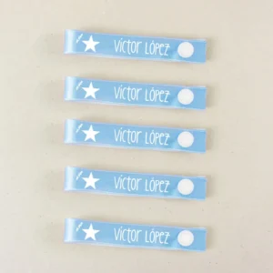 Pack 5 cintas para colgar ropa personalizadas Estrella Azul