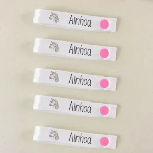 Pack 5 cintas para colgar ropa personalizadas Unicornio