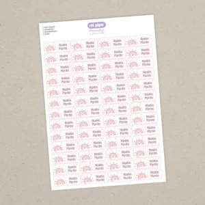 Pack 52 etiquetas termoadhesivas personalizadas para prendas Arcoíris Blush