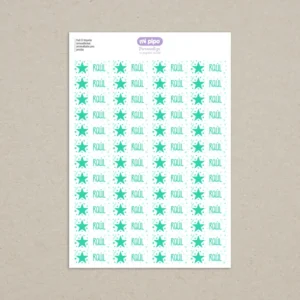 Pack 52 etiquetas termoadhesivas personalizadas para prendas Estrella menta
