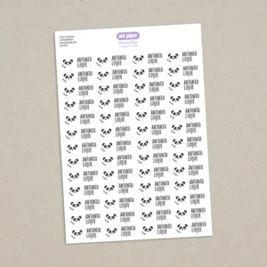 Pack 52 etiquetas termoadhesivas personalizadas para prendas Panda