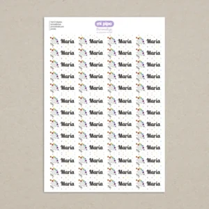 Pack 52 etiquetas termoadhesivas personalizadas para ropa Estrella sonrisa