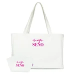 Pack Bolso Shopper + Neceser polipiel Blanco La mejor Profe/Seño