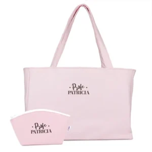 Pack Bolso Shopper + Neceser polipiel Rosa Profe/Seño + Nombre