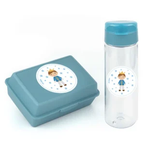 Pack Botella 600ml + Cajita Porta Alimentos Príncipe Azul