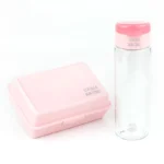 Pack Botella 600ml + Cajita Porta Alimentos Rosa personalizadas