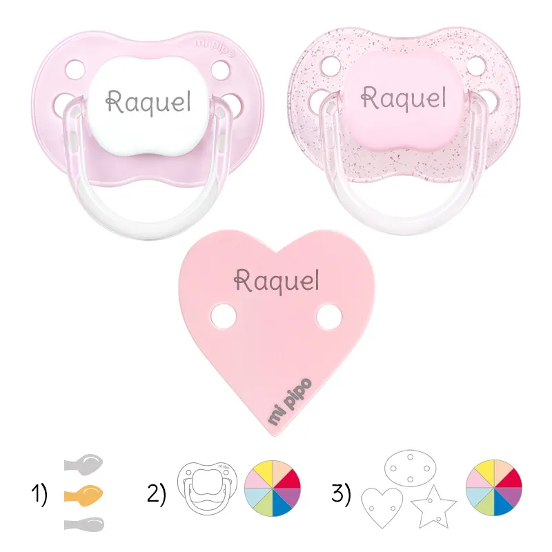 Pack de 2 chupetes New Classic + broche formas personalizado Pack de 2 chupetes New Classic + broche formas personalizado