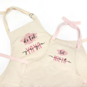Pack Delantal Abuela y Delantal Nieto/a Rosa Diverrtido De tal Abuela, tal nieta