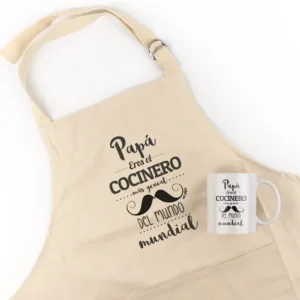 Pack Delantal Papá + Taza Divertido Eres el Papá y Cocinero más genial del Mundo mundial
