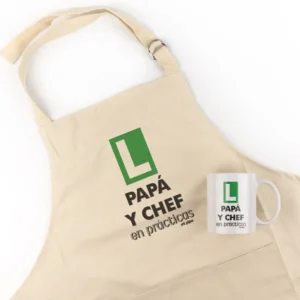Pack Delantal Papá + Taza Divertido Papá y Chef en Prácticas