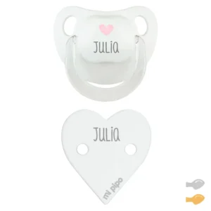 Pack Dúo Baby Deco Blanco Corazón Rosa Personalizado
