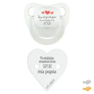 Pack Dúo Baby Deco Blanco-corazones rojo Final feliz-Prohibido papás