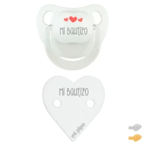 Pack Dúo Baby Deco Blanco-corazones rojo Mi Bautizo